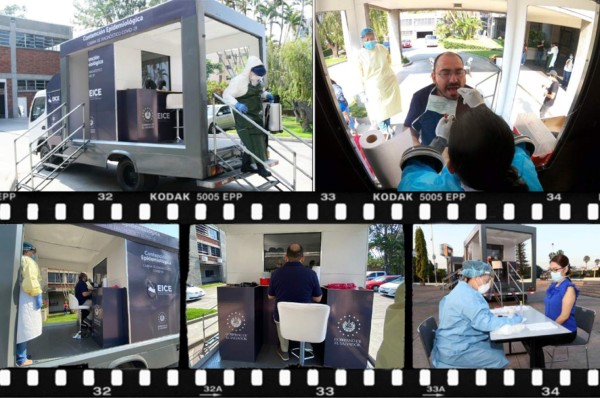 Cabinas móviles se instalan en El Salvador para realizar pruebas de coronavirus