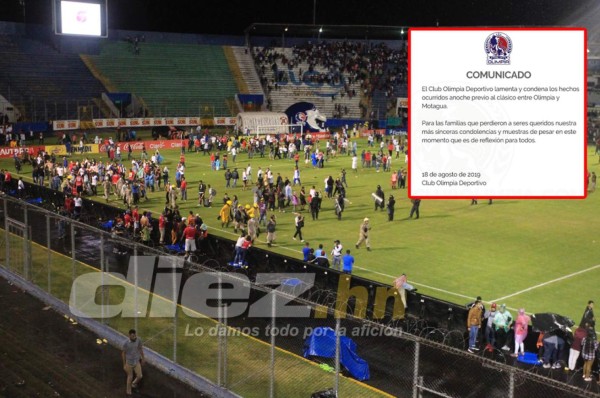 El comunicado de Olimpia tras los hechos violentos previo al clásico ante Motagua