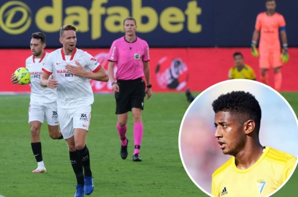 Números bajos: 'Choco' Lozano reaparece con el Cádiz en derrota frente al Sevilla