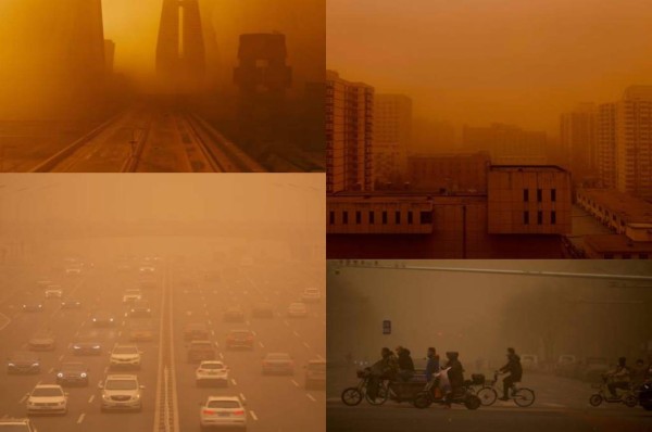 ¡Imágenes apocalípticas! La tormenta de arena más grande en la década que cubre totalmente a Beijing