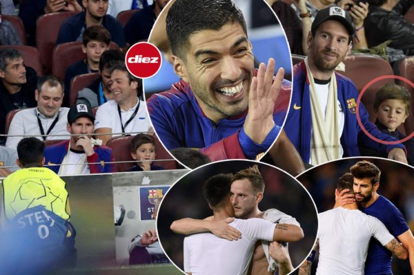 NO VISTE EN TV: El beso de Suárez y así reaccionó Messi y su hijo en el Camp Nou