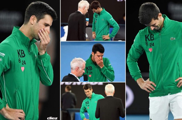 Djokovic se derrumba en plena transmisión en vivo por la muerte de Kobe Bryant