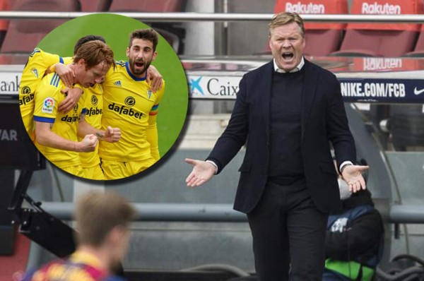 Koeman carga contra uno de sus jugadores luego de dejar escapar el triunfo frente al Cádiz