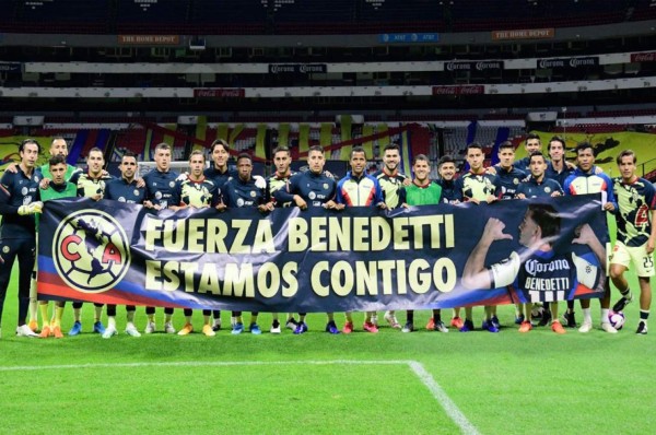 América envía emotivo mensaje al lesionado Nicolás Benedetti en triunfo ante Atlas
