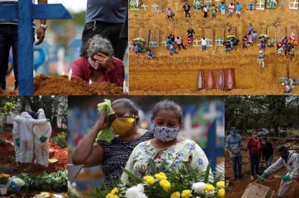 Talan bosque tropical en Manaos, Brasil para abrir cientos de tumbas por muertes de coronavirus