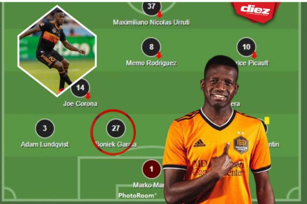 Boniek García reinventado como defensor central en ausencia de Maynor Figueroa en el Houston Dynamo