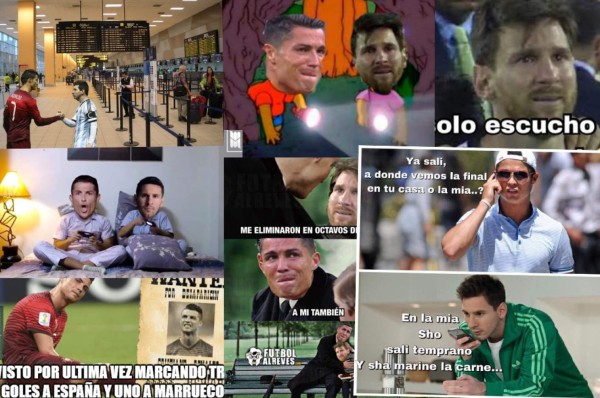 ¡Siguen los memes! Cristiano y Messi son atacados tras eliminación de Portugal y Argentina