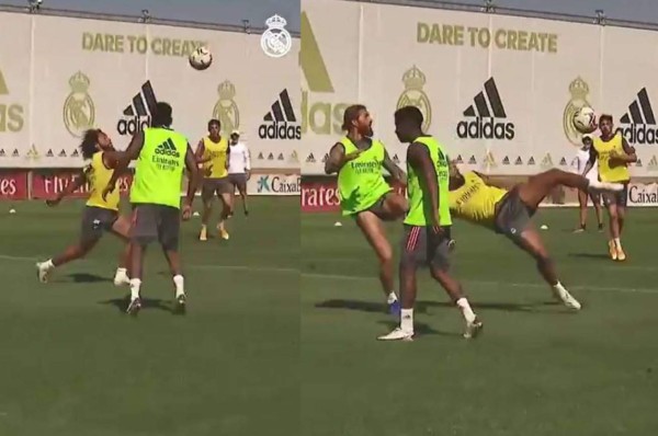Que Zidane ponga a Marcelo de delantero, ¡pero ya!: golazo chilena en entreno del Real Madrid