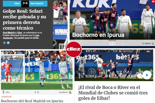 ''Bochorno'', así se come la prensa al Real Madrid tras recibir paliza del Eibar