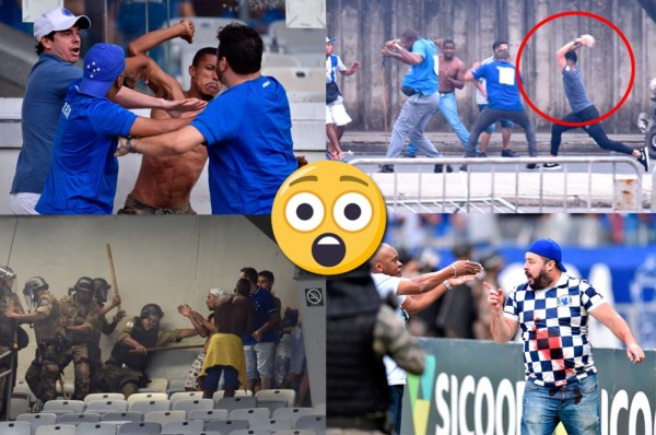 ¡Caos en Brasil! Desciende el Cruzeiro y el estadio se convierte en zona de guerra