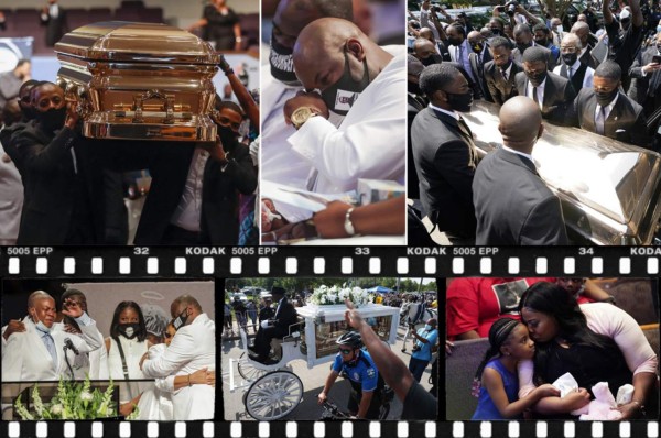 Las dolorosas imágenes del funeral de George Floyd: su último adiós y será enterrado al lado de su madre
