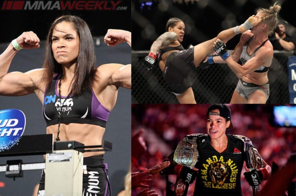 Amanda Nunes, posa de forma intima en Instagram con sus cinturones de campeona de la UFC