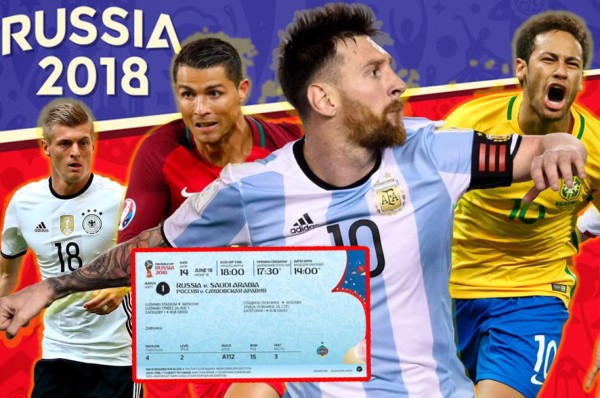 Así lucirán los boletos para asistir a los partidos del Mundial de Rusia 2018