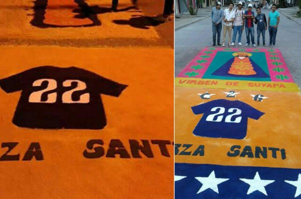 Barra de Motagua hizo alfombra a la Virgen de Suyapa y Santiago Vergara