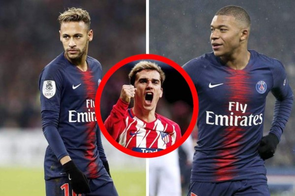 Griezmann, el sustituto que tiene el PSG ante una posible marcha de Neymar o Mbappé