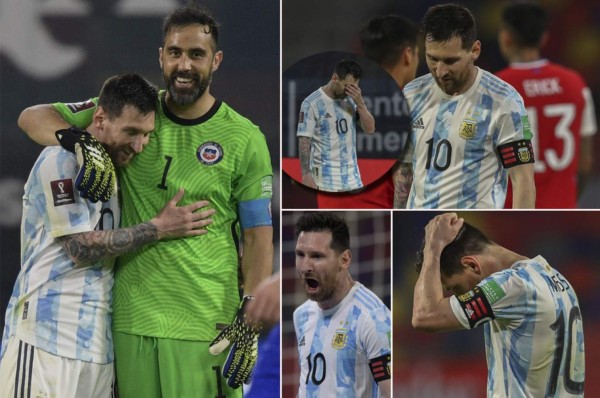 Las duras imágenes de Messi tras empatar contra Chile y así fue captado con Medel luego de su recordada pelea