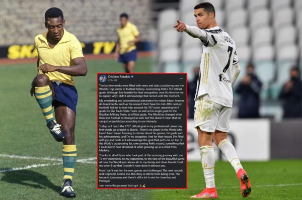¡Emotivo! El espectacular mensaje de Cristiano a Pelé, tras superar el récord de goles oficiales del brasileño