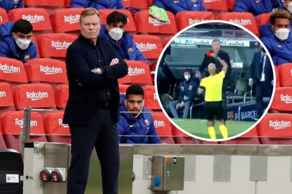 No lo podía creer: Ronald Koeman sufrió su primera expulsión en el Barcelona por protestas&nbsp;&nbsp;