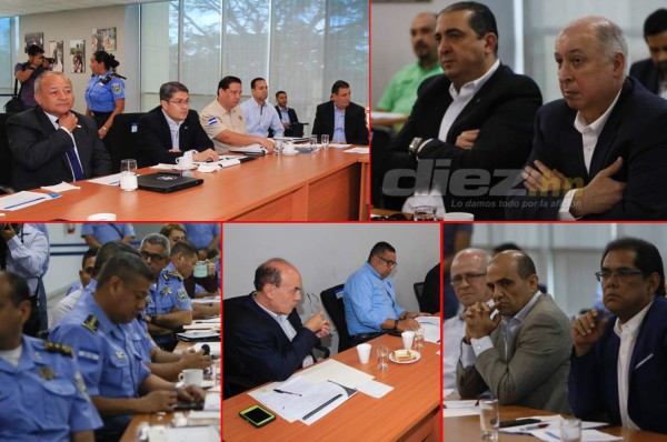 FOTOS: Así fue la reunión entre Fenafuth, Liga Nacional, policía y presidente por el tema de violencia