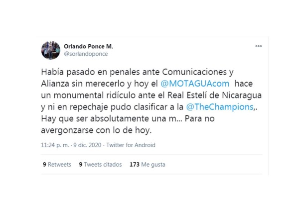 Periodistas tildan de 'bochorno' y 'vergüenza' el papelón de Motagua ante Real Estelí