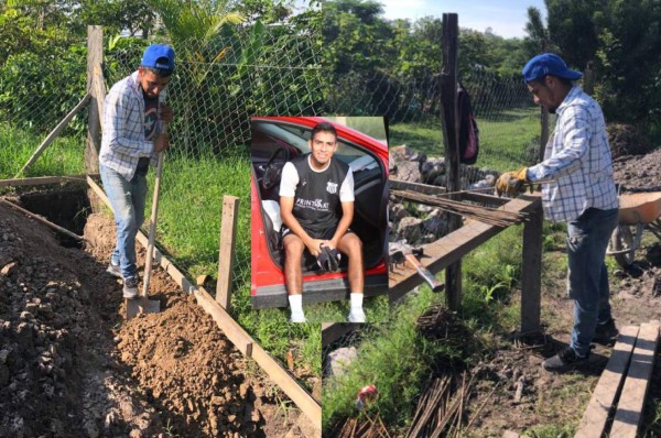 Horacio Argueta, futbolista del Vida que trabaja como albañil ganando 120 lempiras diarios