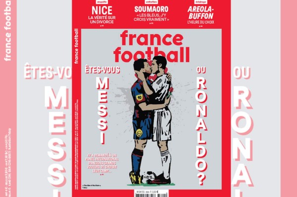 La polémica portada de revista con Messi y Cristiano Ronaldo besándose