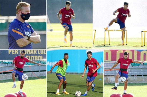 Caras serias y un Coutinho entregado: así fue el entrenamiento del Barça tras que Messi confirmara su futuro