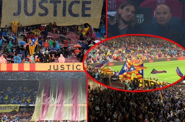 En fotos: Un Camp Nou politizado pide 'libertad y justicia'