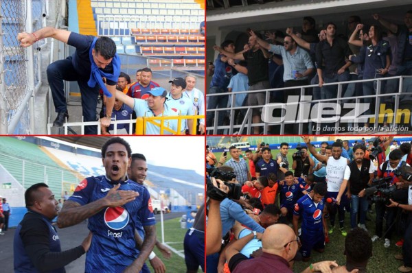 ¡Agarren a ese ciclón! Así festejó Motagua la eliminación del Olimpia