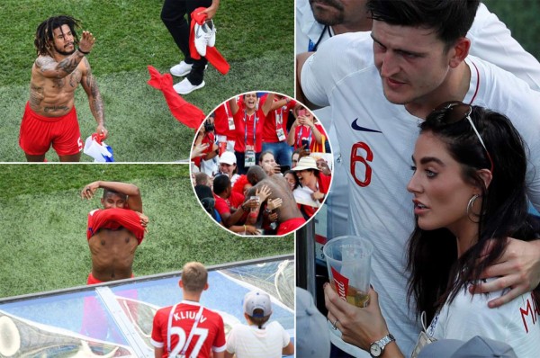 NO SE VIO POR TV: Panameños regalan sus camisas y Maguire exhibe a su preciosa novia