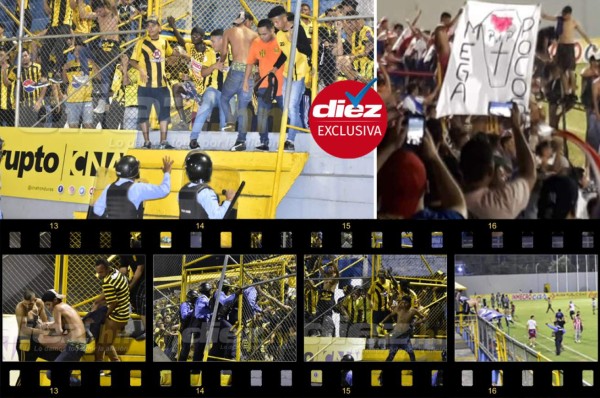 En fotos: Así fue el relajo que armaron las barras del Real España y Olimpia