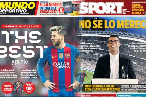 Guerra de portadas en España por Messi y Cristiano