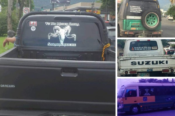 ¡Para morirse de la risa! Los insólitos mensajes que se ven en buses y taxis de Honduras
