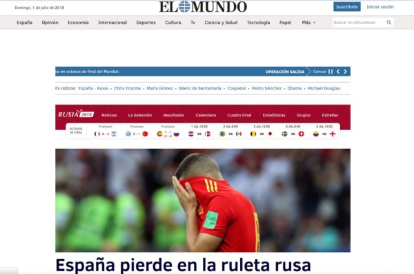Prensa española e internacional ataca a España por eliminación en Rusia