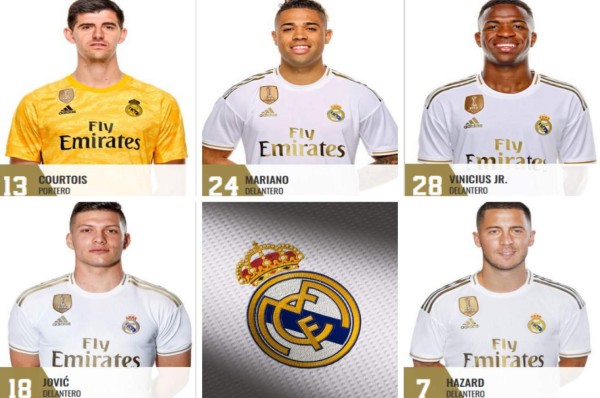 Sorpresiva: La distribución de dorsales del Real Madrid para la temporada 2019/2020&nbsp;&nbsp;