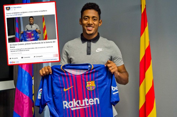Hondureños desean 'suerte' al Choco Lozano en las redes del Barcelona