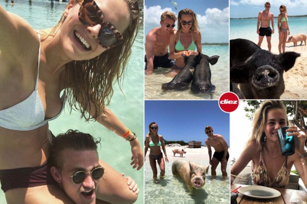 Fotos: De Ligt se marcha a la 'isla de los cerdos' con su espectacular novia