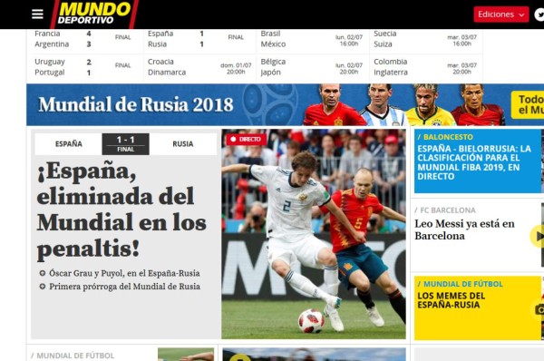 Prensa española e internacional ataca a España por eliminación en Rusia