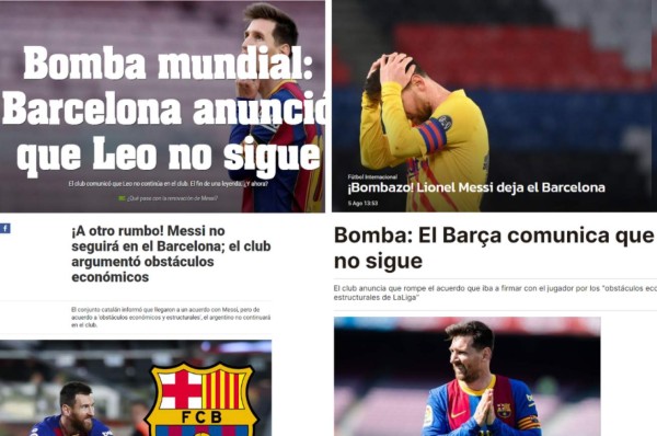 ¡Estalló un verdadero bombazo! Reacción de la prensa mundial ante la marcha de Messi del Barcelona