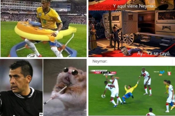Los memes destruyen a Neymar por fingir faltas en un polémico Perú-Brasil