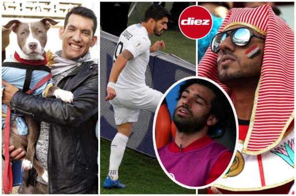 NO SE VIO EN TV: La tristeza de Salah, la bronca de Suárez y el dormido en el Uruguay-Egipto