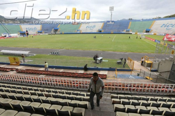 El desolado ambiente en el estadio Nacional durante el clásico Olimpia-Motagua