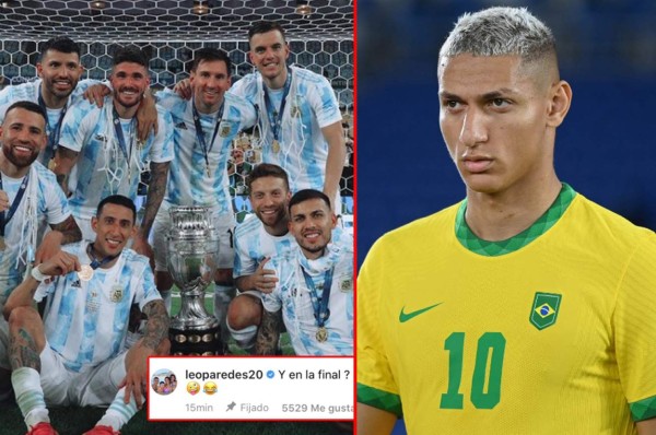 Ganaron la Copa América con Argentina y se burlan de Richarlison por sus tres goles ante Alemania