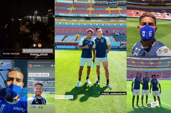 Jugadores Sub-23 de Honduras muestran el lado íntimo del reconocimiento de cancha del estadio Jalisco
