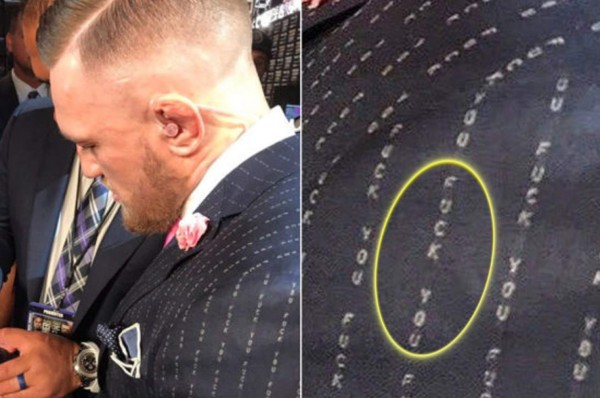 ¡INSÓLITO! El mensaje oculto en el traje de McGregor para intimidar a Mayweather