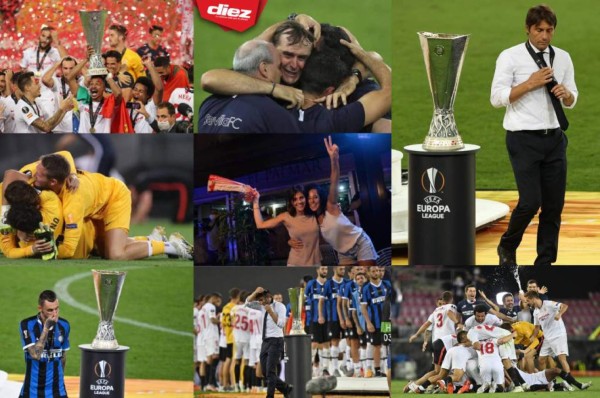 Llanto por un lado y alegría por otro: Lo que no viste de la celebración del Sevilla en la UEFA Europa League