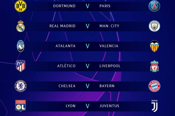 Definidos los cruces de octavos de final de la Champions League