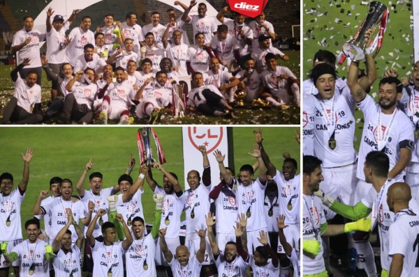 Eufórica celebración del Saprissa al coronarse campeón de la Liga Concacaf 2019