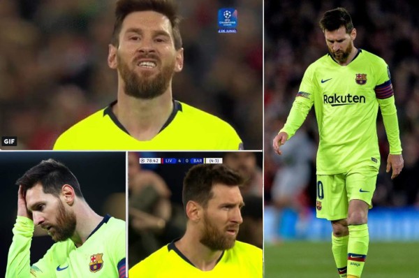 FOTOS: El sufrimiento de Messi tras la eliminación del Barcelona ante Liverpool