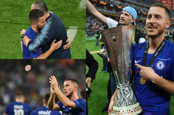Real Madrid lo espera: Así fue el adiós de Hazard del Chelsea tras ganar la Europa League
